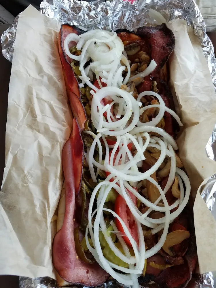 Hawaiian Grinder with Red Sauce and Extra Pineapple